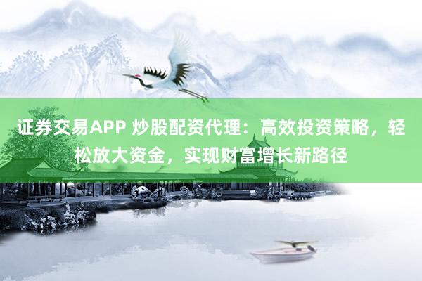 证券交易APP 炒股配资代理：高效投资策略，轻松放大资金，实现财富增长新路径