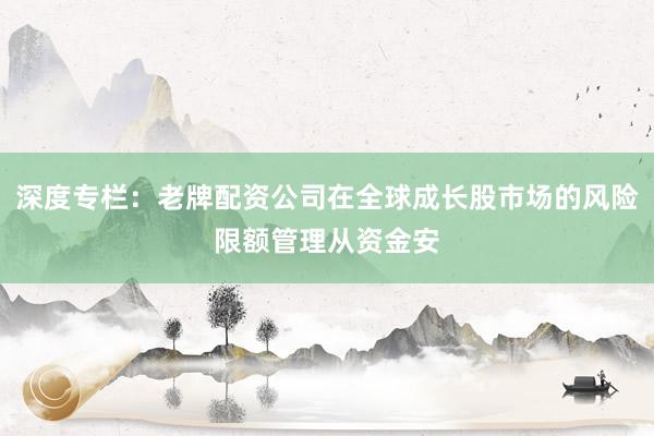 深度专栏：老牌配资公司在全球成长股市场的风险限额管理从资金安