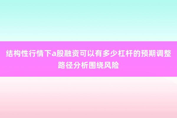 结构性行情下a股融资可以有多少杠杆的预期调整路径分析围绕风险