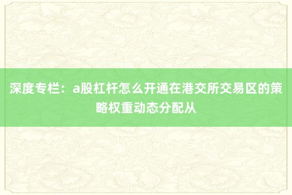 深度专栏：a股杠杆怎么开通在港交所交易区的策略权重动态分配从