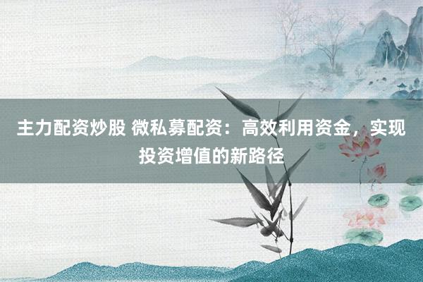 主力配资炒股 微私募配资：高效利用资金，实现投资增值的新路径
